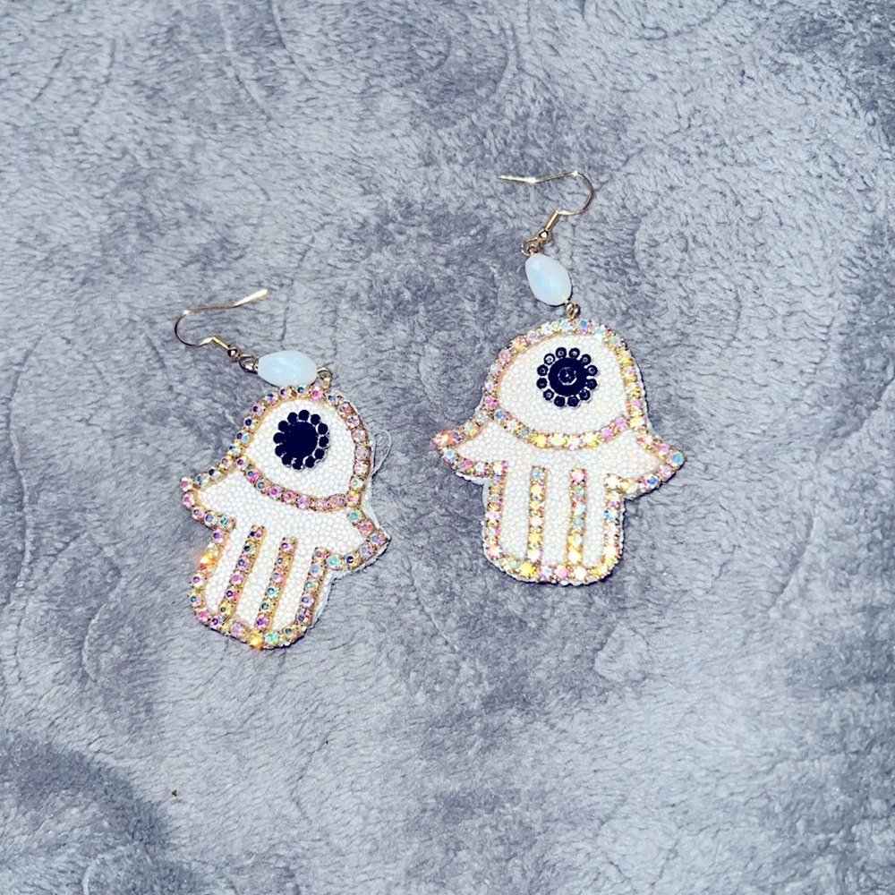 Hang Crafted Brand New Hamsa Earrings
